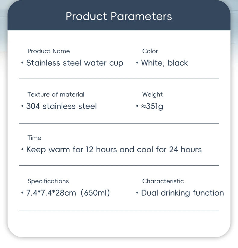 Cycling Thermal Water Bottle 0.65L Large Capacity Insulated Kettle Heat Storage Water Cup Sports MTB Cycling Accessories