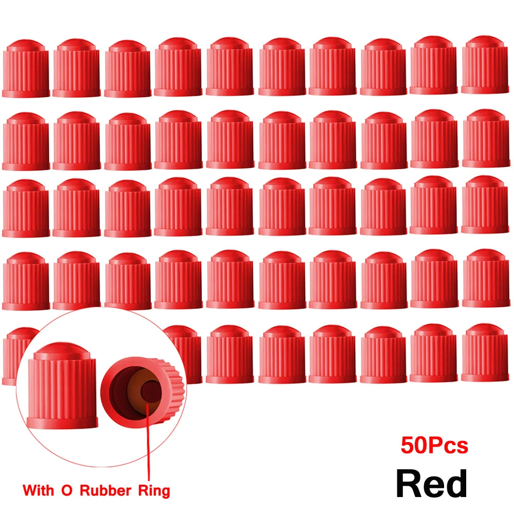 Tire Stem Valve Caps, with O Rubber Ring, Universal Stem Covers for Cars, SUVs, Bike and Bicycle, Trucks, Motorcycles