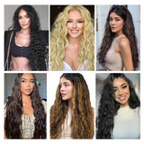 Extensões de cabelo ondulado com clipes conjunto de 6 peças - 55cm com presilhas