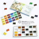 Russian White Nights 16/24 Color Solid Watercolour Paint Set  Watercolor Brush for Beginners Student Drawing Art Supplies