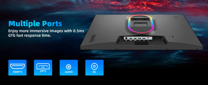 FYHXele 27 inch 380Hz Gaming Monitor 1080P IPS 0.5ms GTG Computer Monitor Adjustable Vertical Monitor Support FreeSync HDR VESA