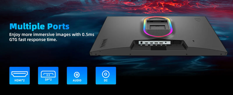 FYHXele 27 inch 380Hz Gaming Monitor 1080P IPS 0.5ms GTG Computer Monitor Adjustable Vertical Monitor Support FreeSync HDR VESA