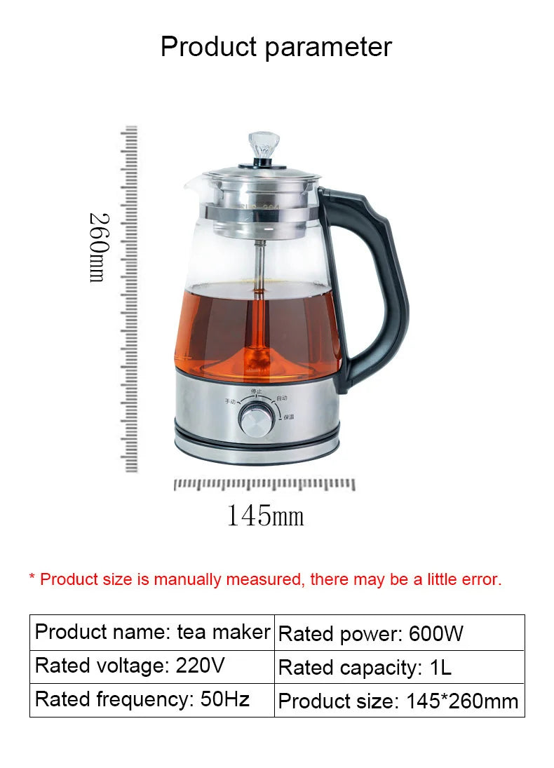Teteras Hervidor eléctrico Hervidor de agua de vidrio Cafetera térmica inteligente Hervidor de agua de 220 V Electrodomésticos de cocina Infusor de té