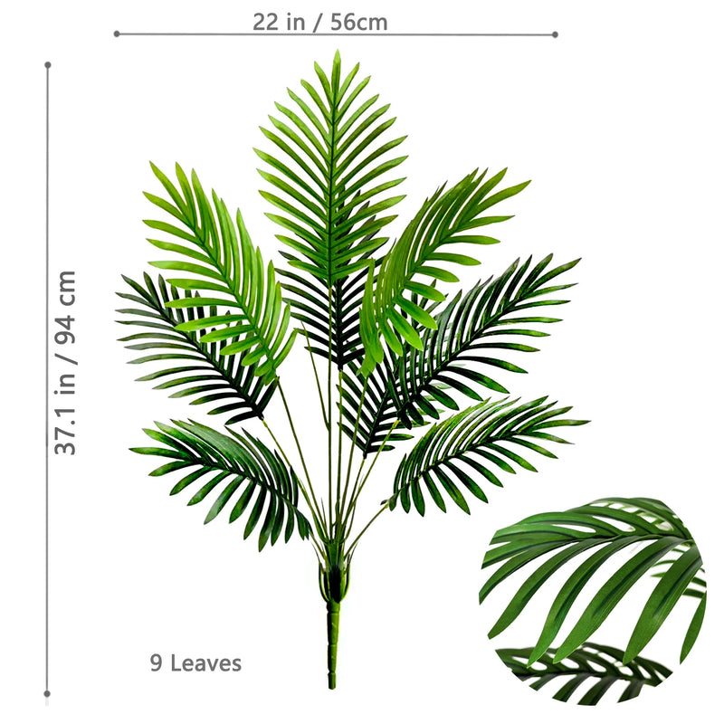 52-125cm/49.2in  Artificial Palm Tree Tropical Fake Plant Green Plastic Palm Leaf Branches Suitable for Home Garden Decoration