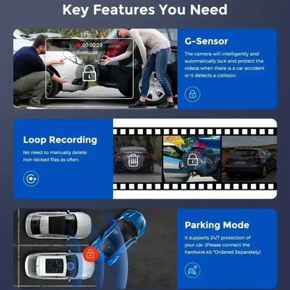 2/3Camera WIFI Dash Cam Cabin Car Dvr 1080P Interior Vehicle Three Way Channel Dvrs Recorder Video Registrator Dashcam Camcorder