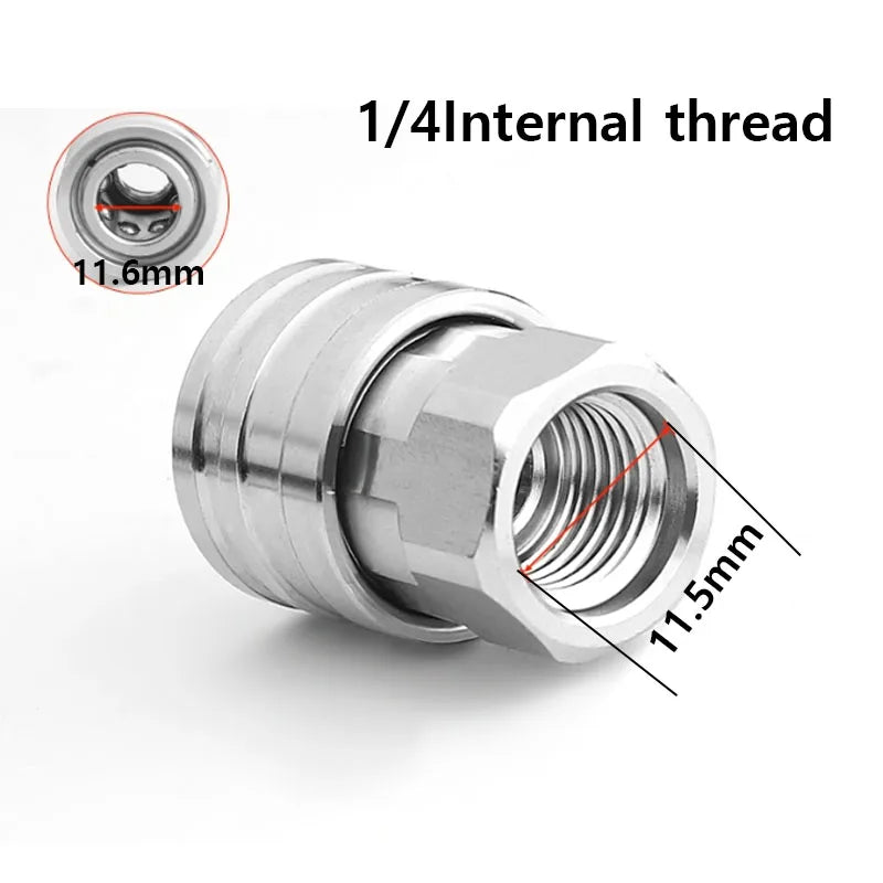 Juego de adaptadores para hidrolavadoras, conector rápido, acero inoxidable, conectores macho y hembra, accesorios para mangueras de 1/4" 