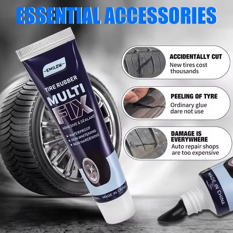Strong Rubber Tire Repair Glue, resistente ao desgaste, não corrosivo, adesivo, colagem, reparação de pneus de carro, selante, 50ml, 3 pcs