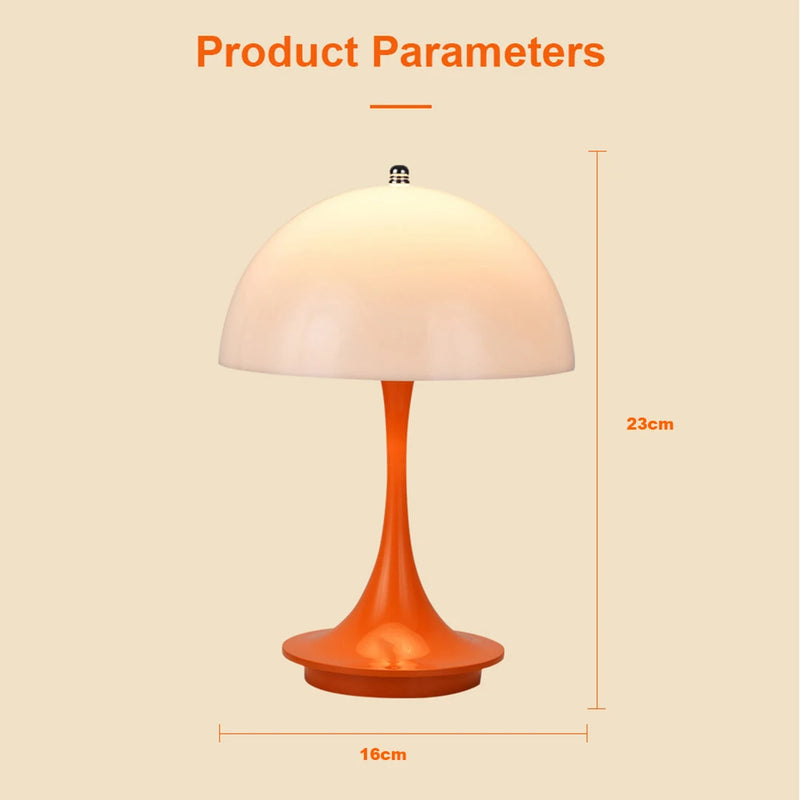 Danish mushroom table lamp Nordic modern high-end atmospheric charging bedroom bedside living room decorative light