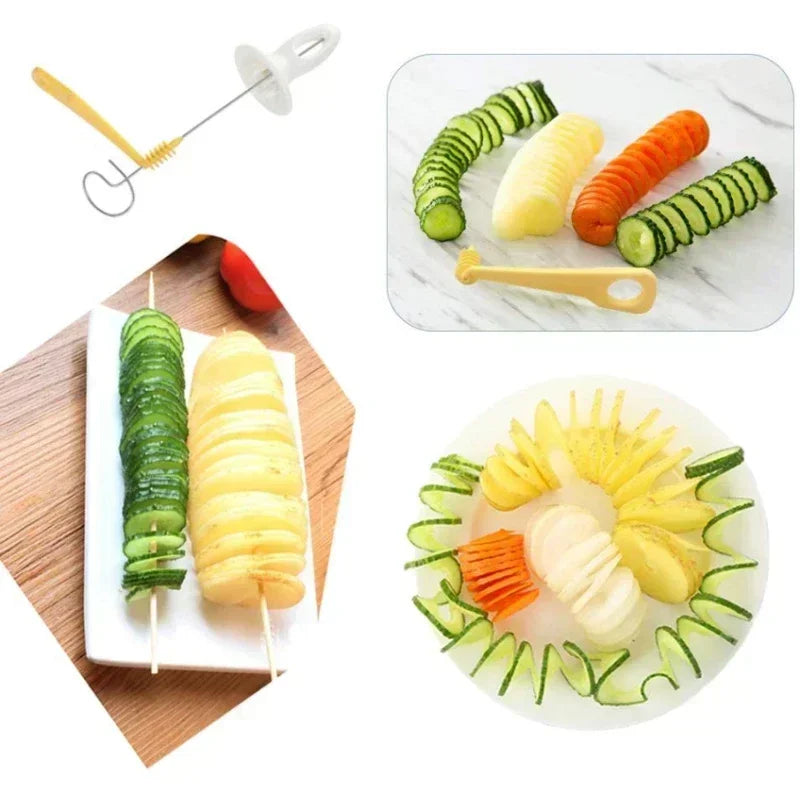 Spiral Potato Cutter Twisted Slice Potato Tower Whirlwind Potato Cut Diy Creative Fruit And Vegetable Spiral Slicer For Kitchen