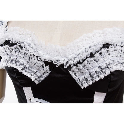 Black Cute French Maid Cosplay Costume Dress Lolita Girls Sexy Vestidos Woman Waitress Maid Party Stage Clothes Plus Size