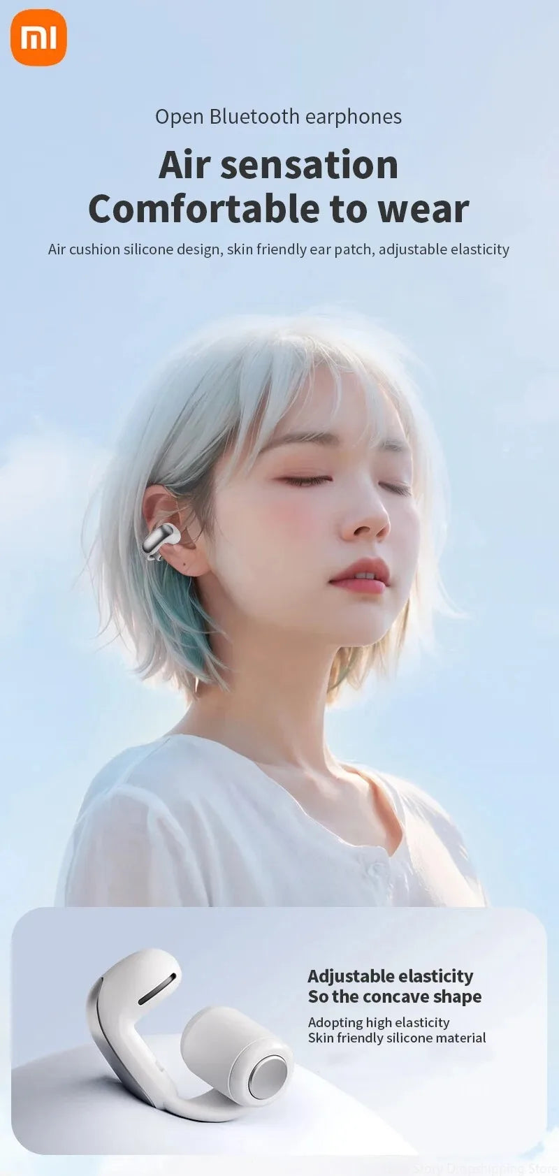 Xiaomi Redmi V12 Open Ear Clip Headphones True Wireless Earbuds Bluetooth5.3 Sports Earphones Waterproof Gaming Headset With Mic