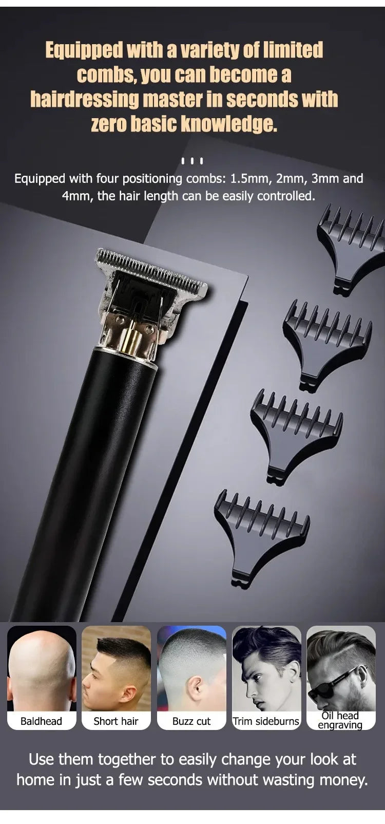 Electric Hair Cutting Machine Vintage T9 Clipper Hair Rechargeable Man Shaver Trimmer For Men's Barber Professional Hair Trimmer