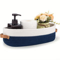 Oval Woven Bathroom Storage Basket, Multifunctional Desktop Organizer, Toilet Paper Holder, Toy Storage Basket