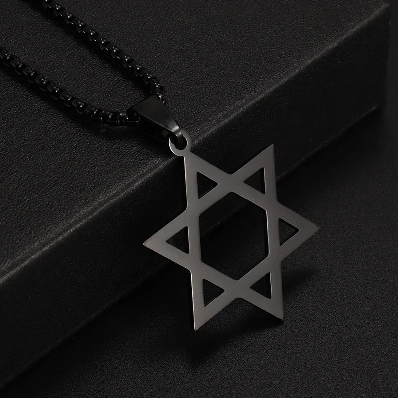 Stainless Steel Solomon Religious Seven Archangels Compass Pendant Necklace Men's Retro Lucky Amulet Jewelry