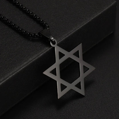 Stainless Steel Solomon Religious Seven Archangels Compass Pendant Necklace Men's Retro Lucky Amulet Jewelry
