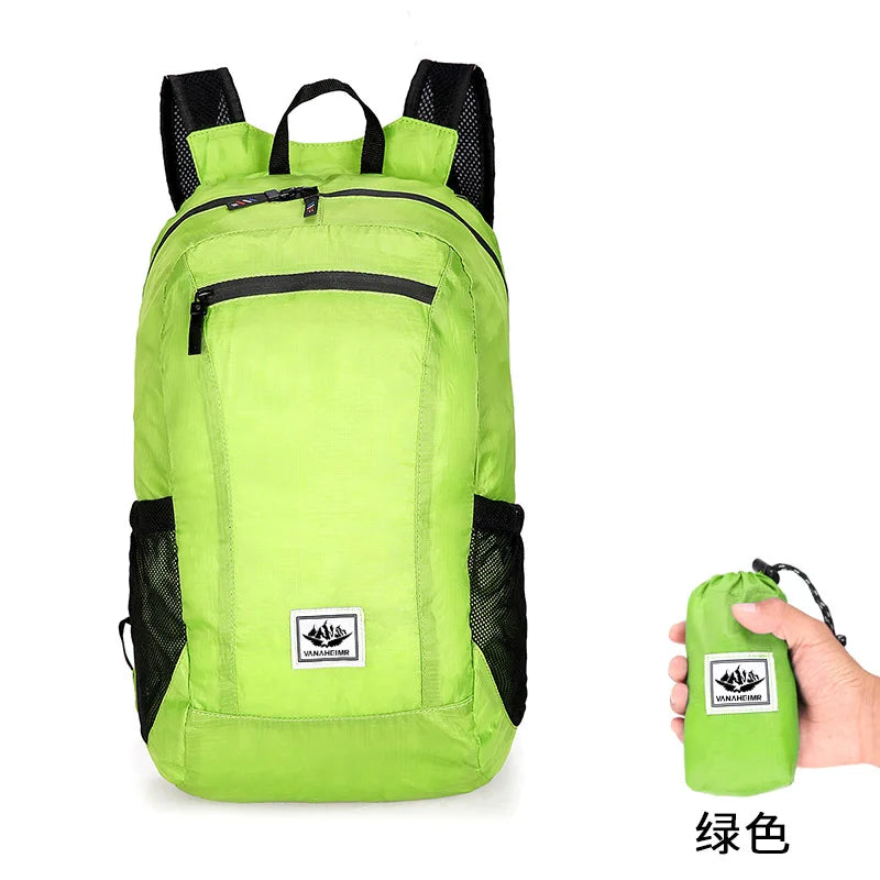 18L Portable Foldable Backpack Folding Mountaineering Bag Ultralight Outdoor Climbing Cycling Travel Knapsack Hiking Daypack