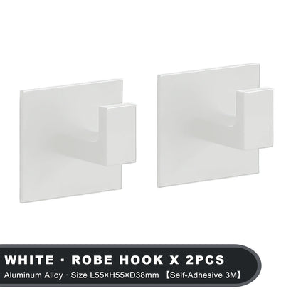 Black Self-Adhesive Wall Hooks For Hanging Keys Clothes Hanger Door 3M Robe Hook Coat Rack Towel Holder Bathroom Accessories