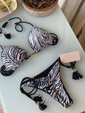 New Women's Bikini Backless Rope Triangle Swimsuit Multicolor