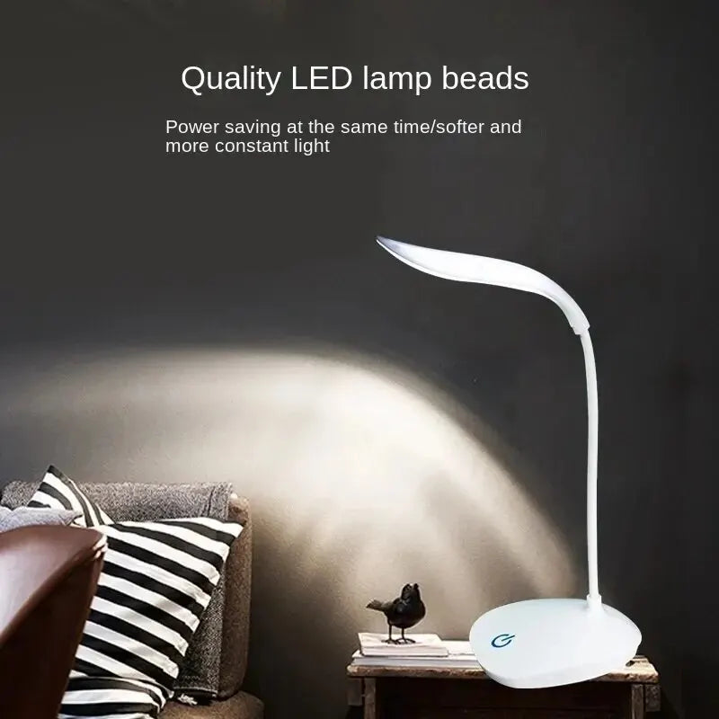 LED Table Lamp USB Chargeable 3 Color Stepless Dimmable Desk Lamp Touch Foldable Eye Protection Reading Night Light Rechargeable