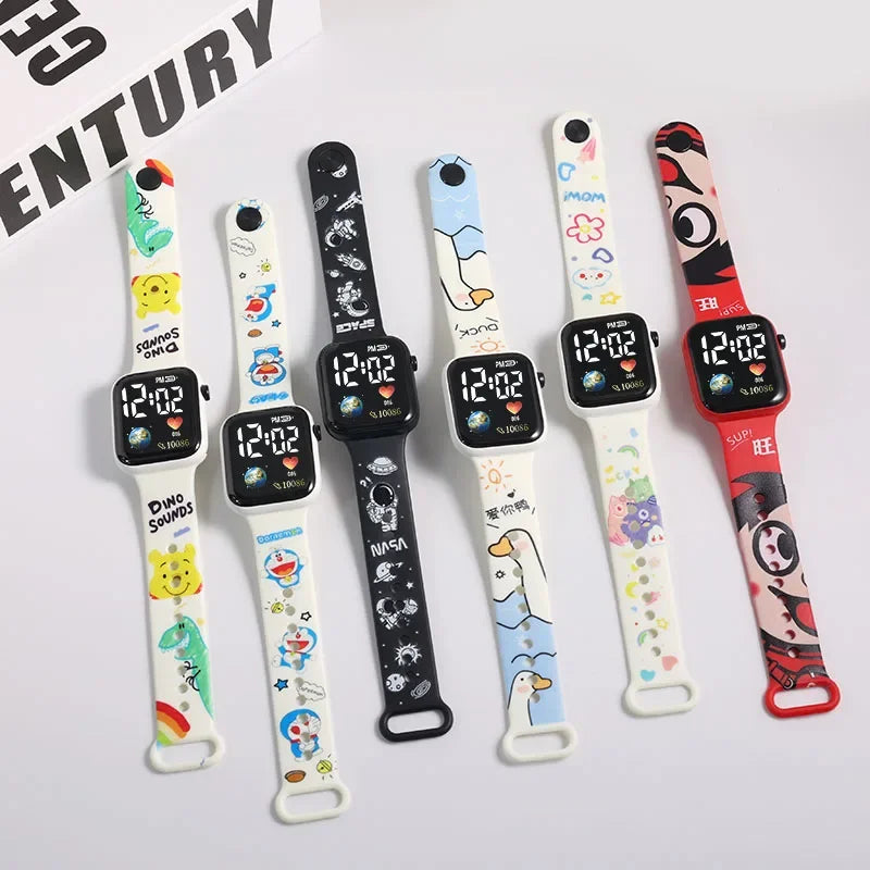Pokemon Pikachu Dragon Ball Z Sport Casual Watches Led Silicone Watch Color Lovely Digital Children Wristwatch Clock Gift Toys