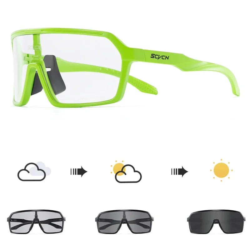 SCVCN Photochromic Sunglasses for Men Fashion Outdoor Sports Bicycle Cycling Glasses Woman Riding Goggles Eyewear Accessories