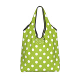 Custom Recycling Classic Black And White Polka Dot Shopping Bag Women Tote Bag Portable Grocery Shopper Bags