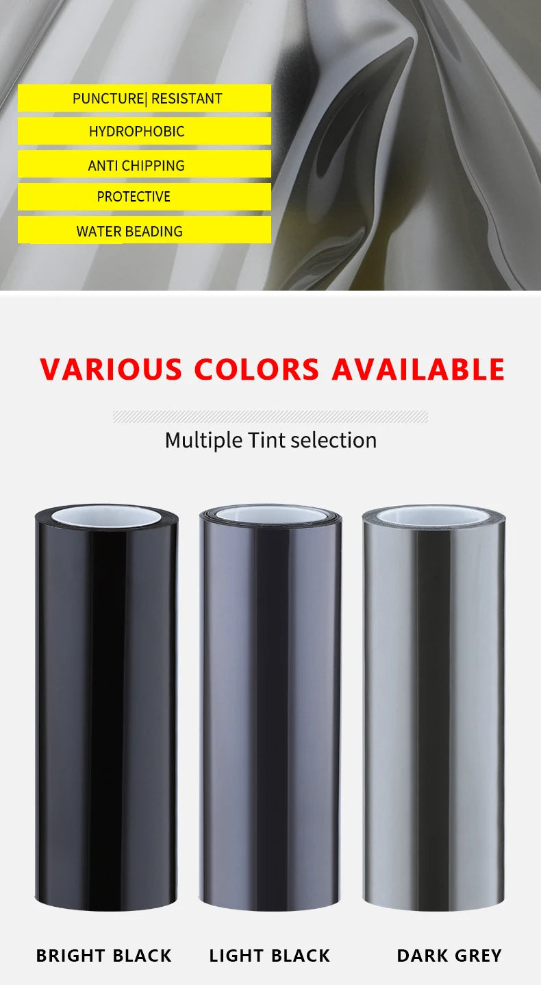 Car Headlight & Taillight & Fog Light Lamp wrap Film Smoke Black TPH PU PPF Protective Film For Car Styling Motorcycle Decorate