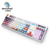 Teclado mecánico inalámbrico SKYLOONG GK104 Pro de tamaño completo con 3 modos, pantalla 2.0, 3 perillas, interruptor silencioso intercambiable en caliente, teclas PBT