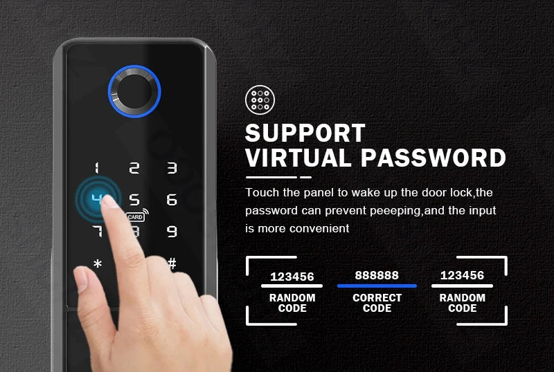 Tuya WIFI Double Side Fingerprint Lock Waterproof Outdoor Gate Passcode Rfid Card Keyless Smart Door Lock