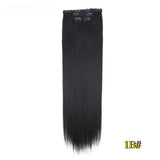 Kit 4 peças extensões de cabelo liso 60cm clip in aplique sintético ombre castanho e louro