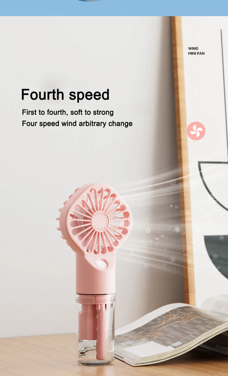 Portable Handheld Spray Fan,Water Spray Mist Fan,Student Dormitory Mini Fan,Summer Supplies, Cooling Tools,Outdoor Small Fan 1pc