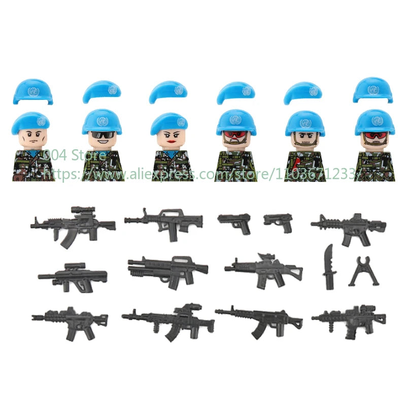 Military Special Forces Action Figure Building Blocks Ghillie Suit Weapons Sniper SWAT Ghost KSK Police Bandit Boy Toy Gift F029