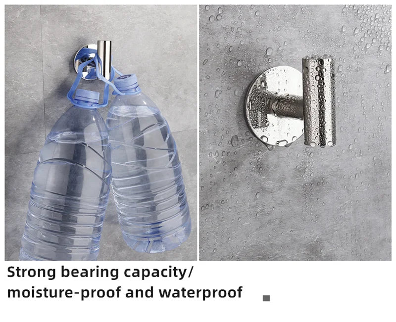 1 juego de accesorios de baño de acero inoxidable plateado, toallero, soporte para papel higiénico, gancho para barra de toalla, accesorios de baño
