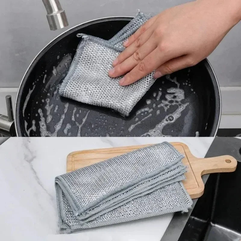 1-20 paños de limpieza mágicos de alambre de acero metálico de doble cara gruesos para cocina, vajilla, ollas, toallas, herramientas de limpieza