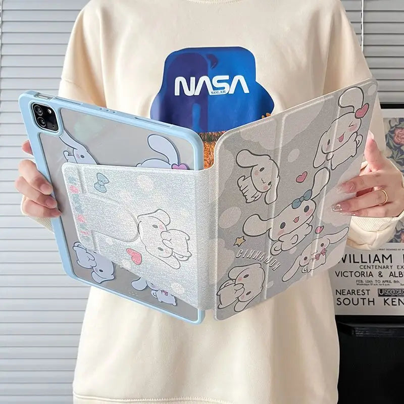 Cartoon Sanrio Cinnamoroll Tablet Case For iPad Air 4 5 10.9 Pro 2022 11 7th 8th 9th 10th Gen 5th 6th Mini 6 Protective Cover
