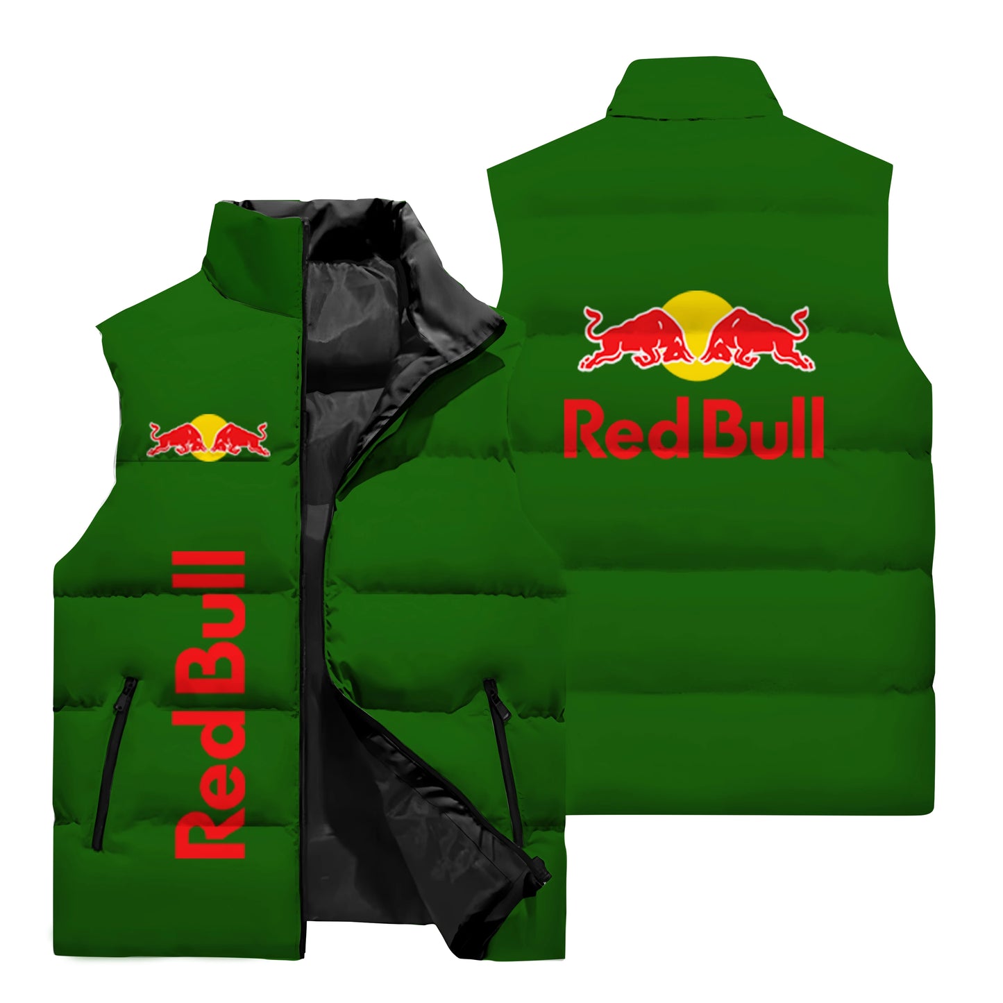 2025 New Red Bull Vest 3D Printing Fashion Men's Sleeveless Jacket Casual Fashion Outdoor Sports Vest Red Bull Cycling Jacket