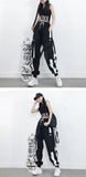 Pantalones cargo para mujer 2023, pantalones harén de moda con bolsillos punk, pantalones deportivos con cadena, elásticos Harajuku, cintura alta, ropa de calle.