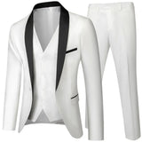 Black Men Autumn Wedding Party Three Pieces Set Large Size 5XL 6XL Male Blazer Coat Pants and Vest Fashion Slim Fit Suit