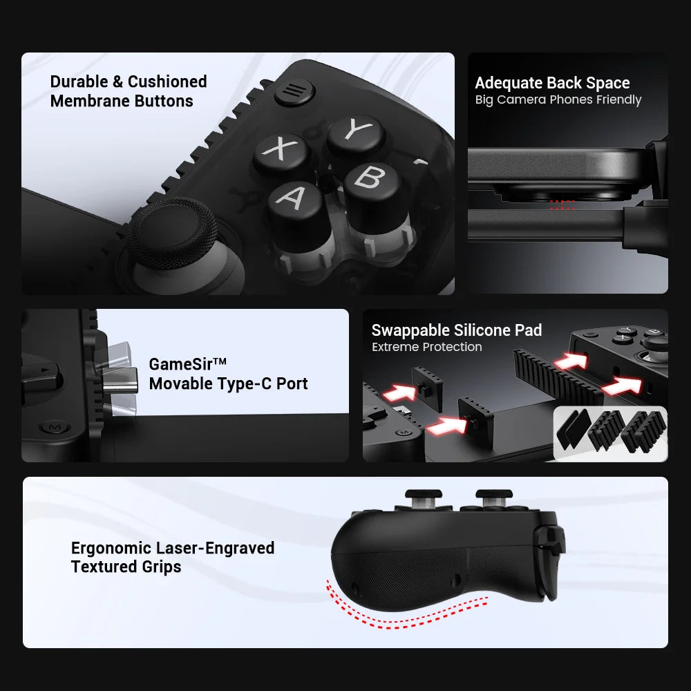 GameSir X5 Lite Mobile Phone Gamepads for iPhone 16 15 Series iPad Mini Android Tablet Controller Hall Effect Joysticks Design