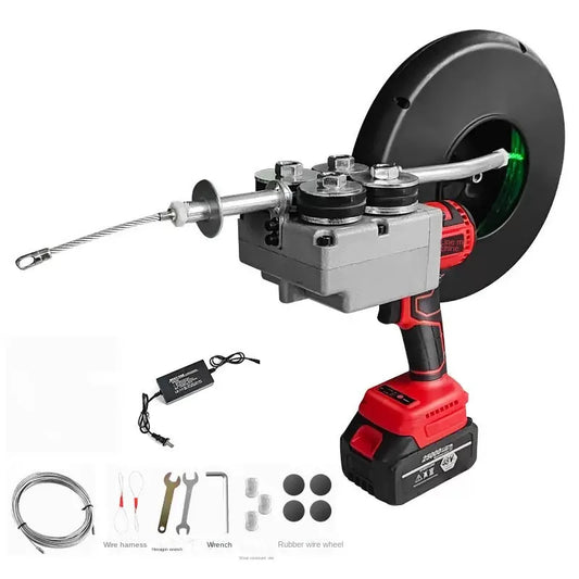 NEW Threading Machine Threading Device Automatic Electric Wire Puller Cable Push Wall Rechargeable Li-Ion Stringing Machine
