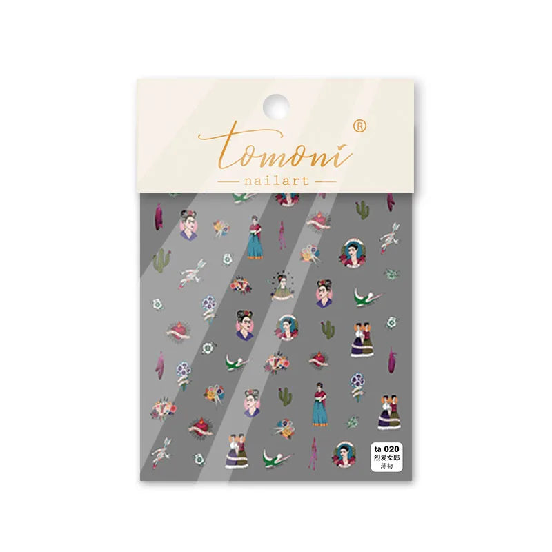 Pegatinas autoadhesivas 3D para decoración de uñas, diseño de chica bonita Y2K, bonitas y geniales, calcomanías de manicura con dibujos animados, venta al por mayor, envío directo