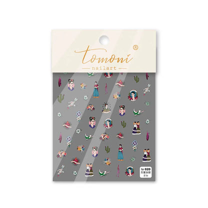 Pegatinas autoadhesivas 3D para decoración de uñas, diseño de chica bonita Y2K, bonitas y geniales, calcomanías de manicura con dibujos animados, venta al por mayor, envío directo