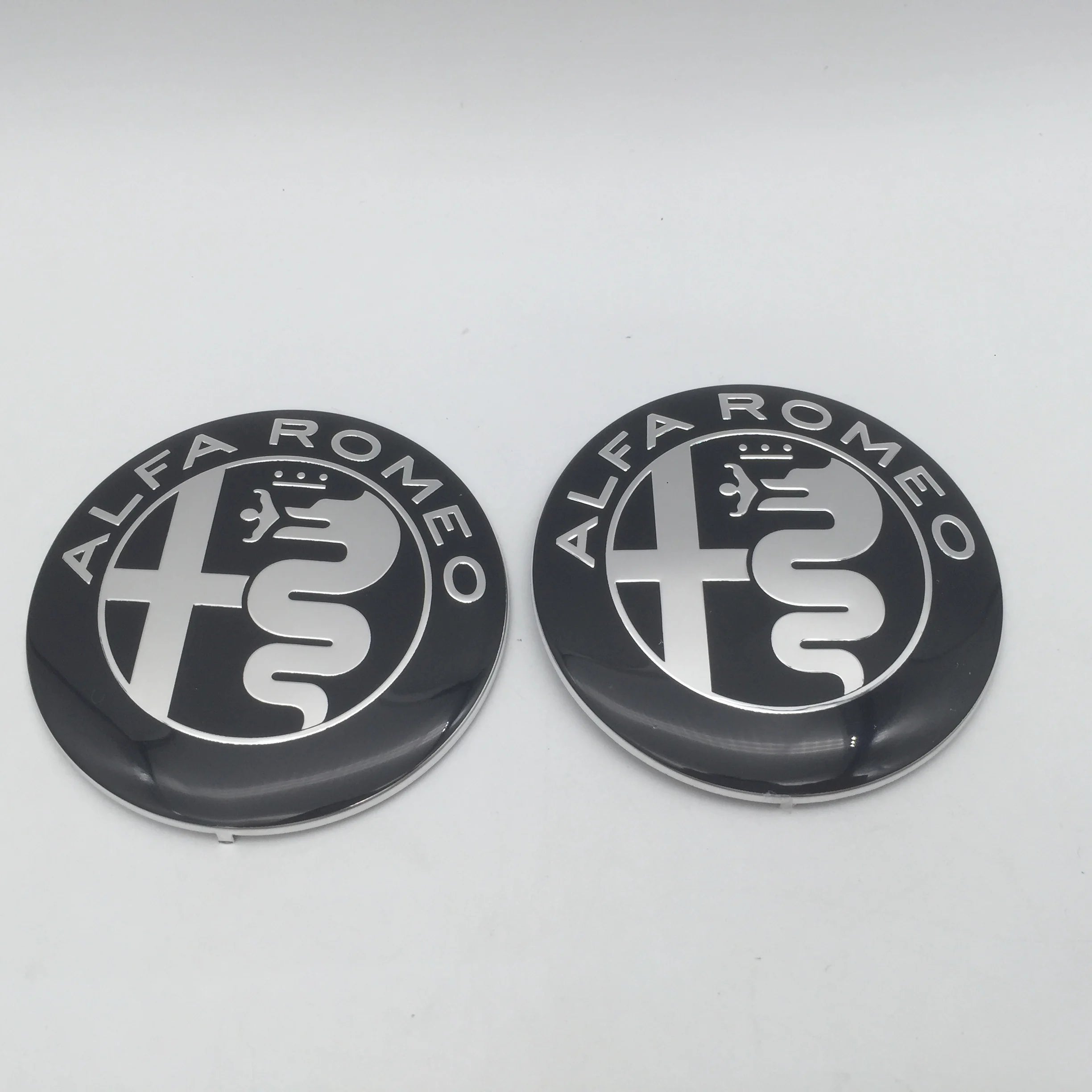 2pcs for AlfaRomeo 147 156 159 74mm Car Front Hood Emblem Bonnet Grille Sticker Rear Trunk Badge Decal Styling auto accessories