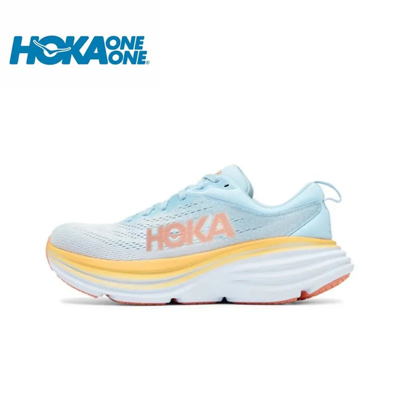 HOKA Sport Running Shoes Bondi 8 Breathable Anti Slip Cushioning Road Runs Shoes Men Sport Shoes Lifestyle Outdoor Sneaker Women
