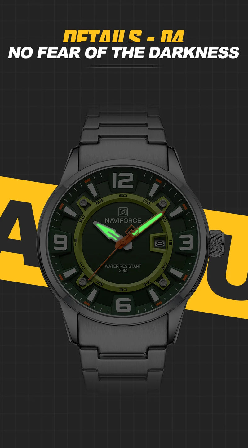 NAVIFORCE Brand Fashion Men Watch Waterproof Luxury Luminous Male Calendar Quartz Wristwatch Relogio Masculino 2024 New Arrival