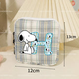 Snoopys Storage Bag Women Large-capacity Lipstick Sanitary Napkin Storage Bag Cute Anime Travel Portable Simple Girls Coin Purse