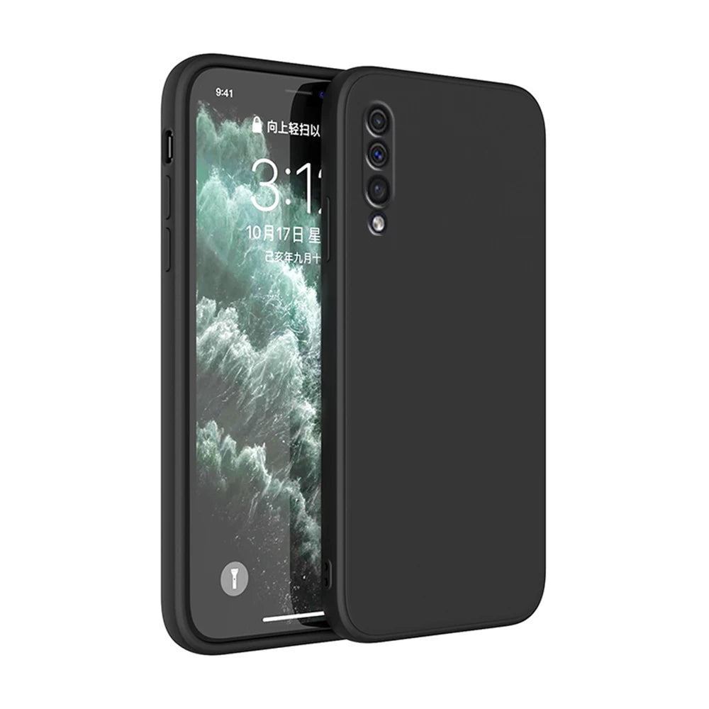 Funda Square Phone Case for Samsung Galaxy A30S A50 A50S Liquid Silicone Fundas Camera Protective Back Cover Case