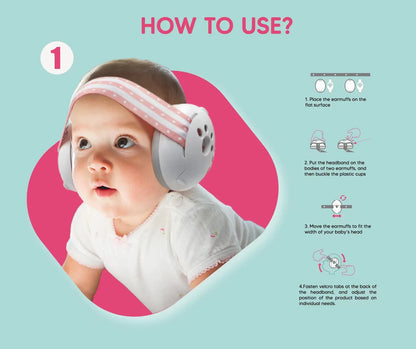 Auriculares con cancelación de ruido y protección auditiva para bebés, diseño convertible 2 en 1, orejeras con reducción de ruido para bebés que mejoran el sueño.