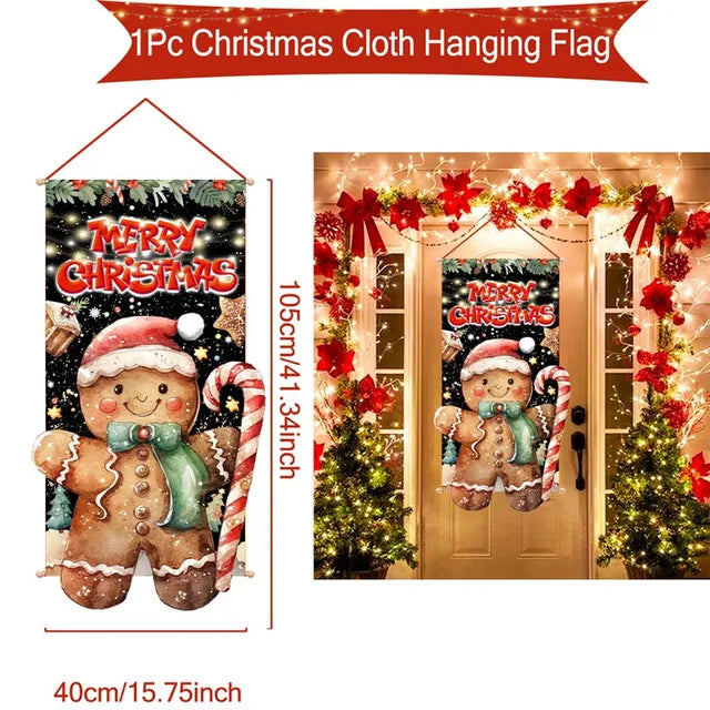 Pancarta colgante de Papá Noel, adornos navideños para el hogar, regalos de Año Nuevo 2023 y 2024 