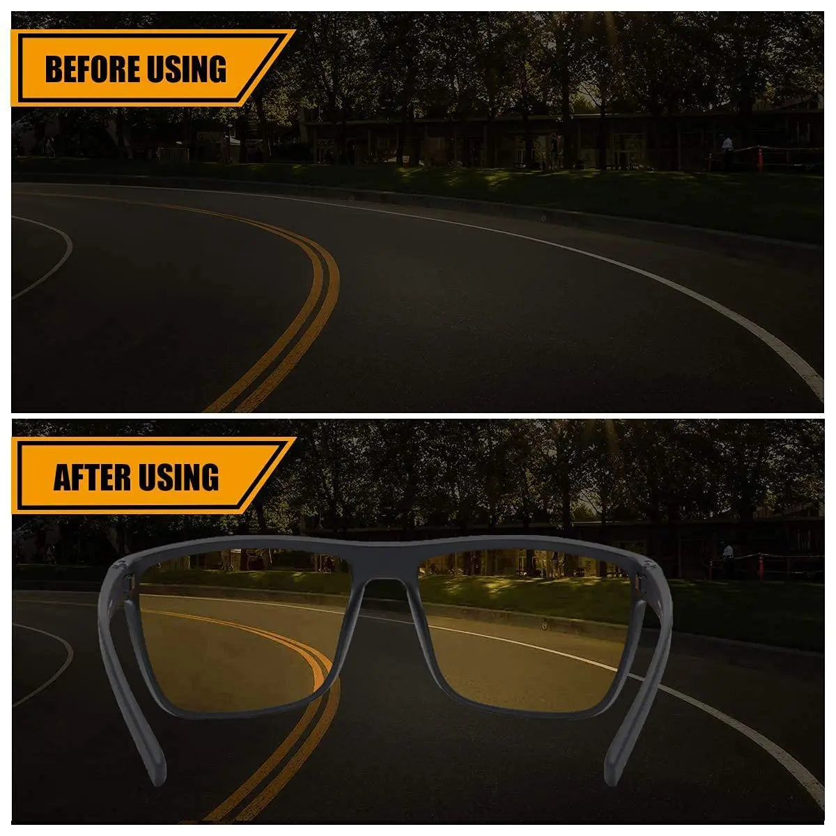 ZENOTTIC Polarized Sunglasses for Men Shades Lightweight TR90 Frame UV400 Protection Square Outdoor Travel Driving Sun Glasses
